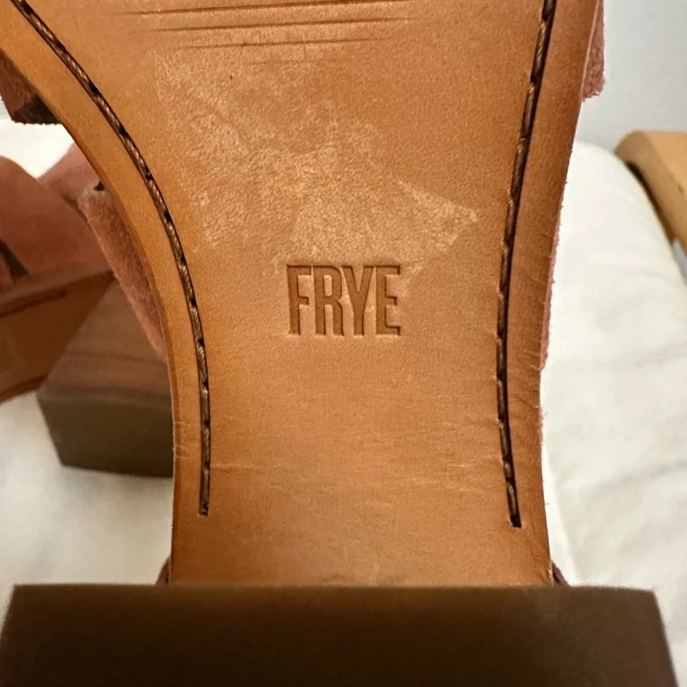Frye Tash Rose Suede Leather Strappy Sandal Peep Toe Ankle Bootie NWOT size 10 - Picture 10 of 13